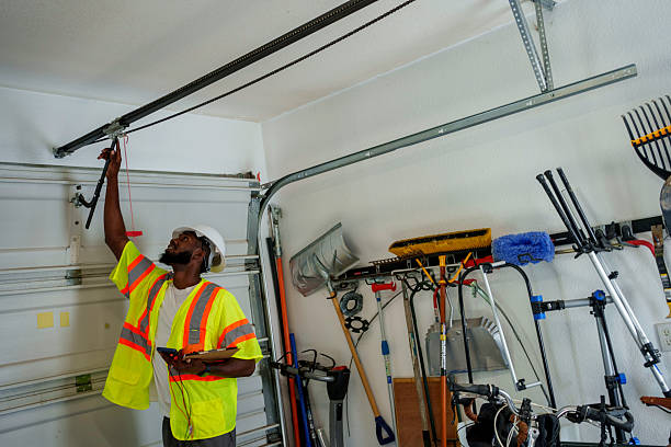Professional Garage Door Panel Replacement technician working in Wheeler, TX